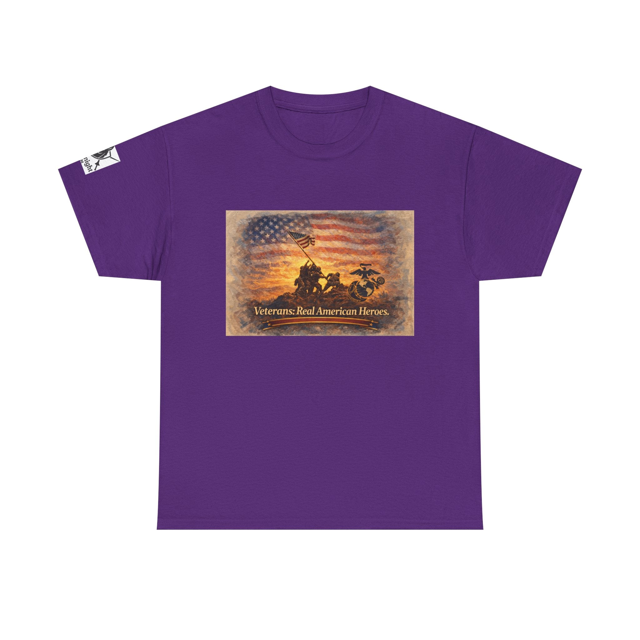 USA Flag Graphic Tee - "Veterans - Real American Heroes!"