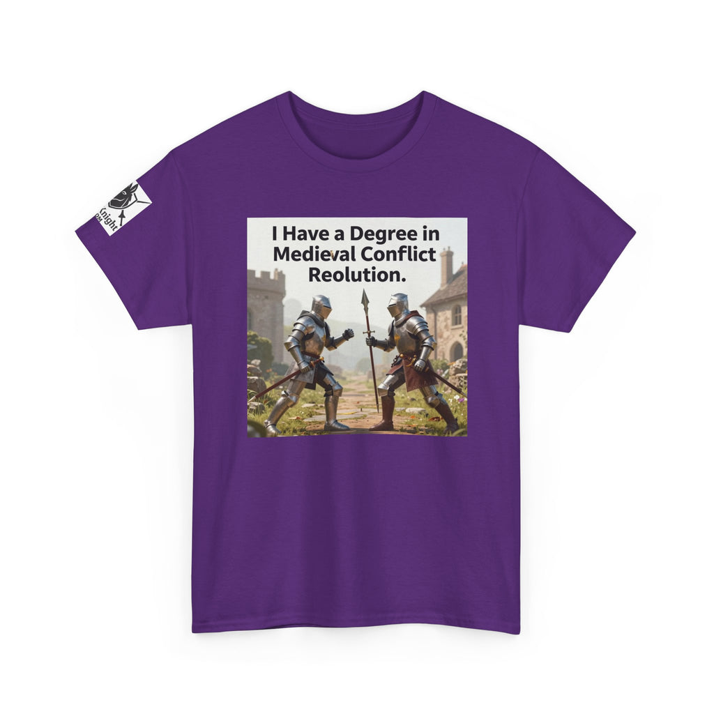 Medieval Conflict Resolution T-Shirt — Funny Knight Diploma Tee