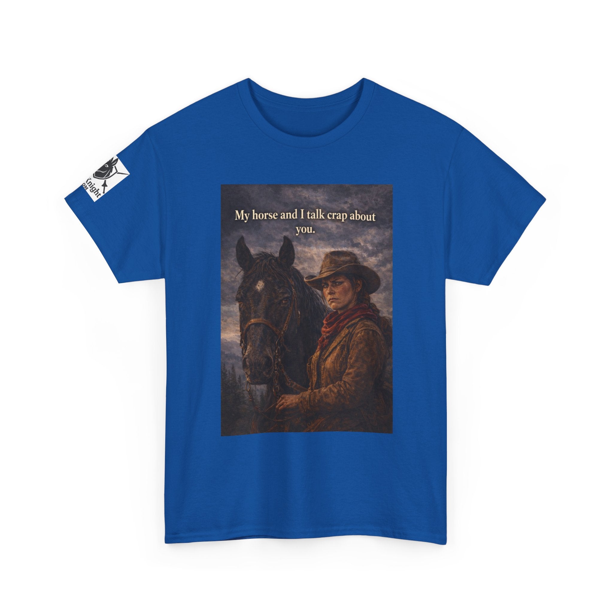 Cowboy & Horse Graphic Tee — "My horse and I talk crap about you"