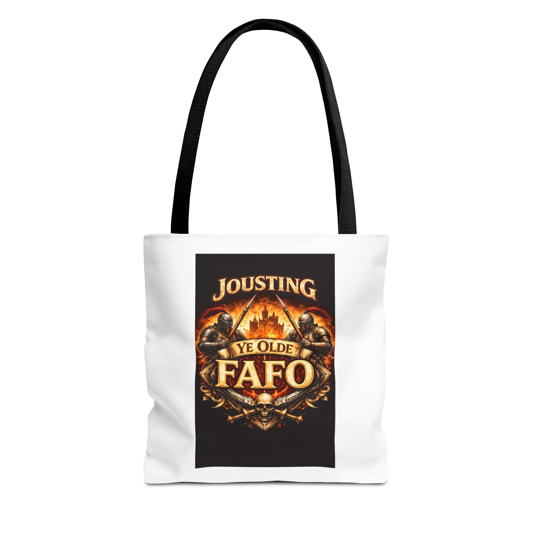 Tote Bag — "Jousting Ye Olde Fafo" Medieval Knight Graphic Tote