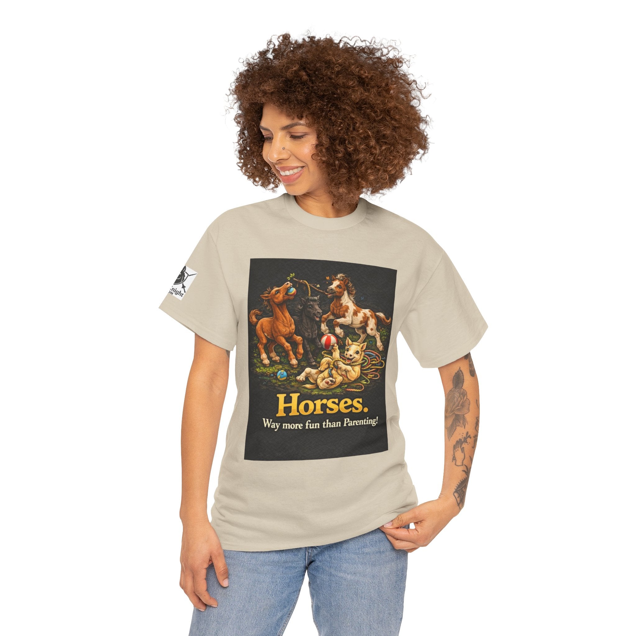 Horse lover shirt.  Horses.  Way more fun than Parenting! Teeshirt funny