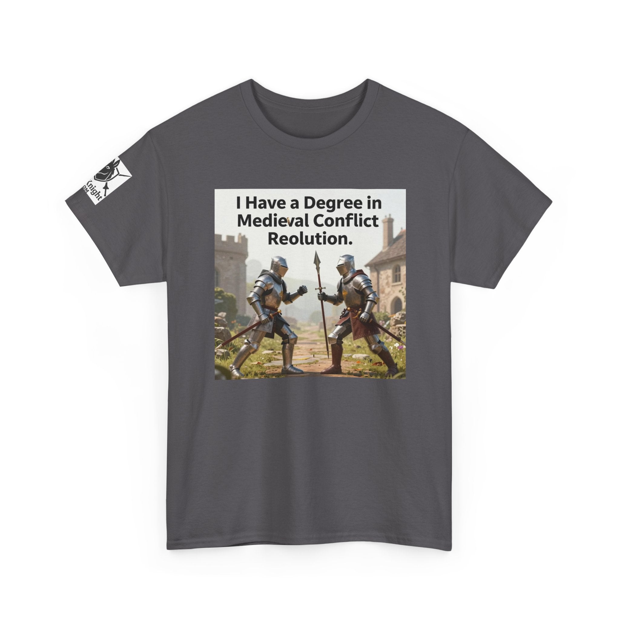 Medieval Conflict Resolution T-Shirt — Funny Knight Diploma Tee
