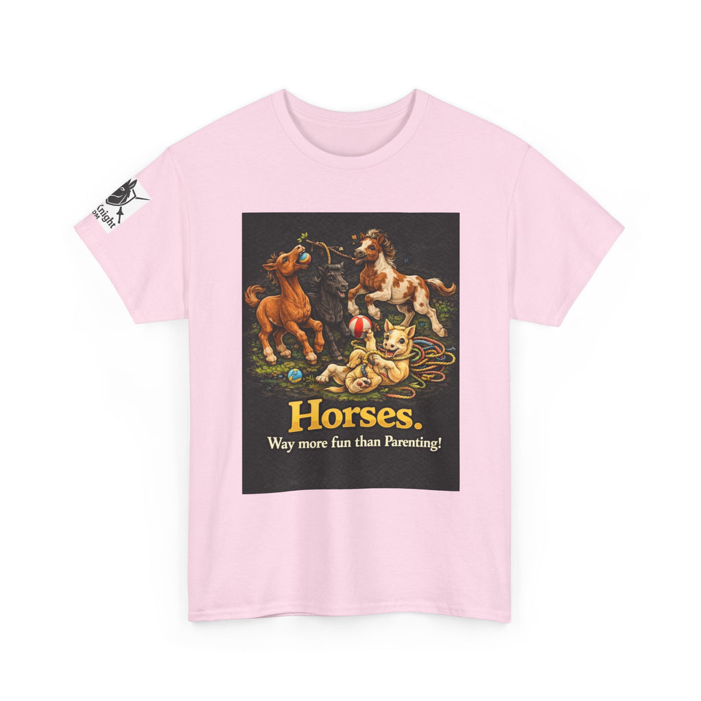 Horse lover shirt.  Horses.  Way more fun than Parenting! Teeshirt funny