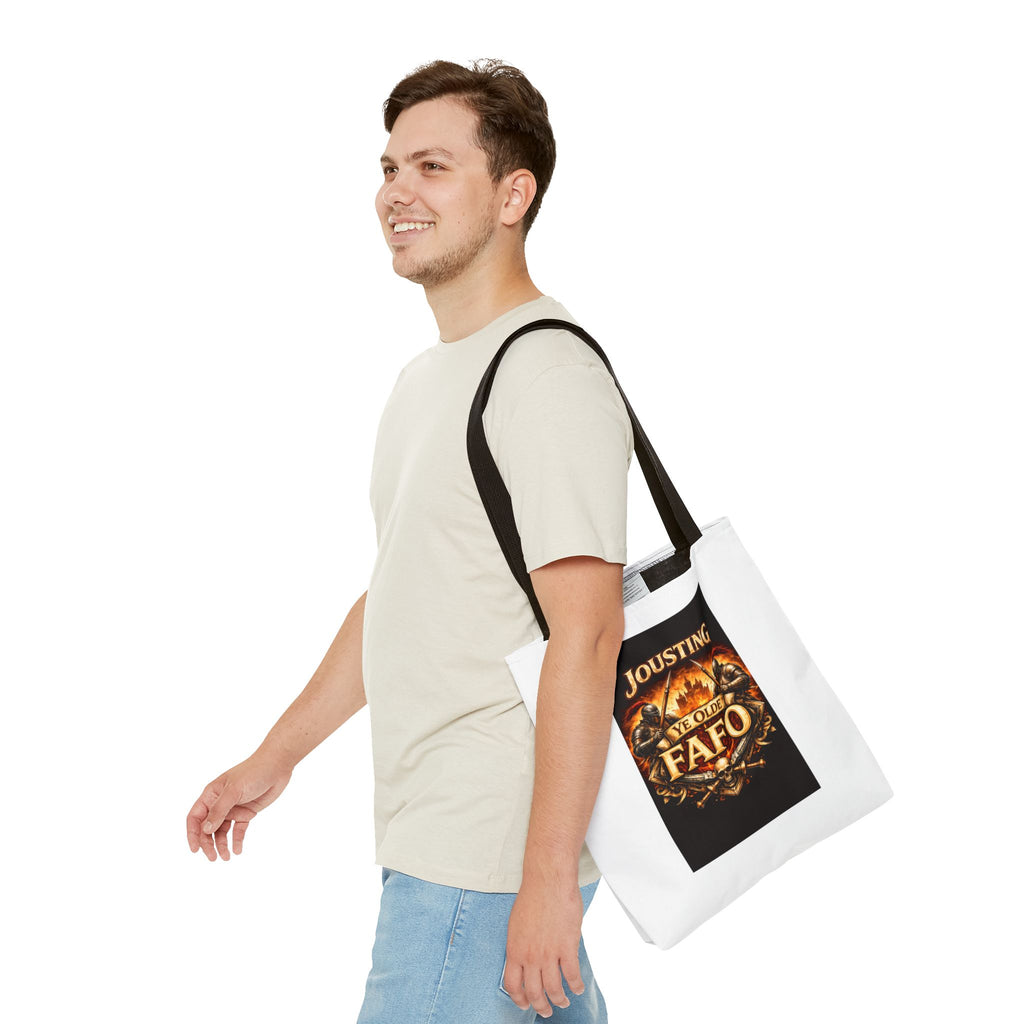 Tote Bag — "Jousting Ye Olde Fafo" Medieval Knight Graphic Tote