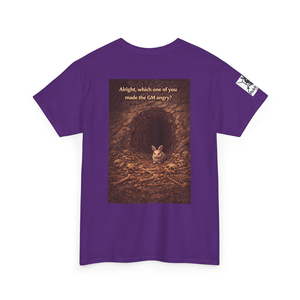 Gaming Tee—  "Alright which one of you made the GM angry!"  Funny tee