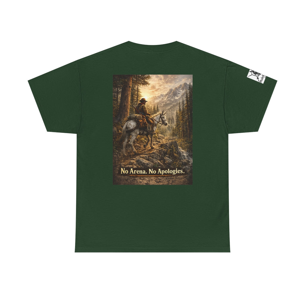 T-Shirt — 'No Arena. No Apologies.' Western Cowboy Scenic Graphic Tee