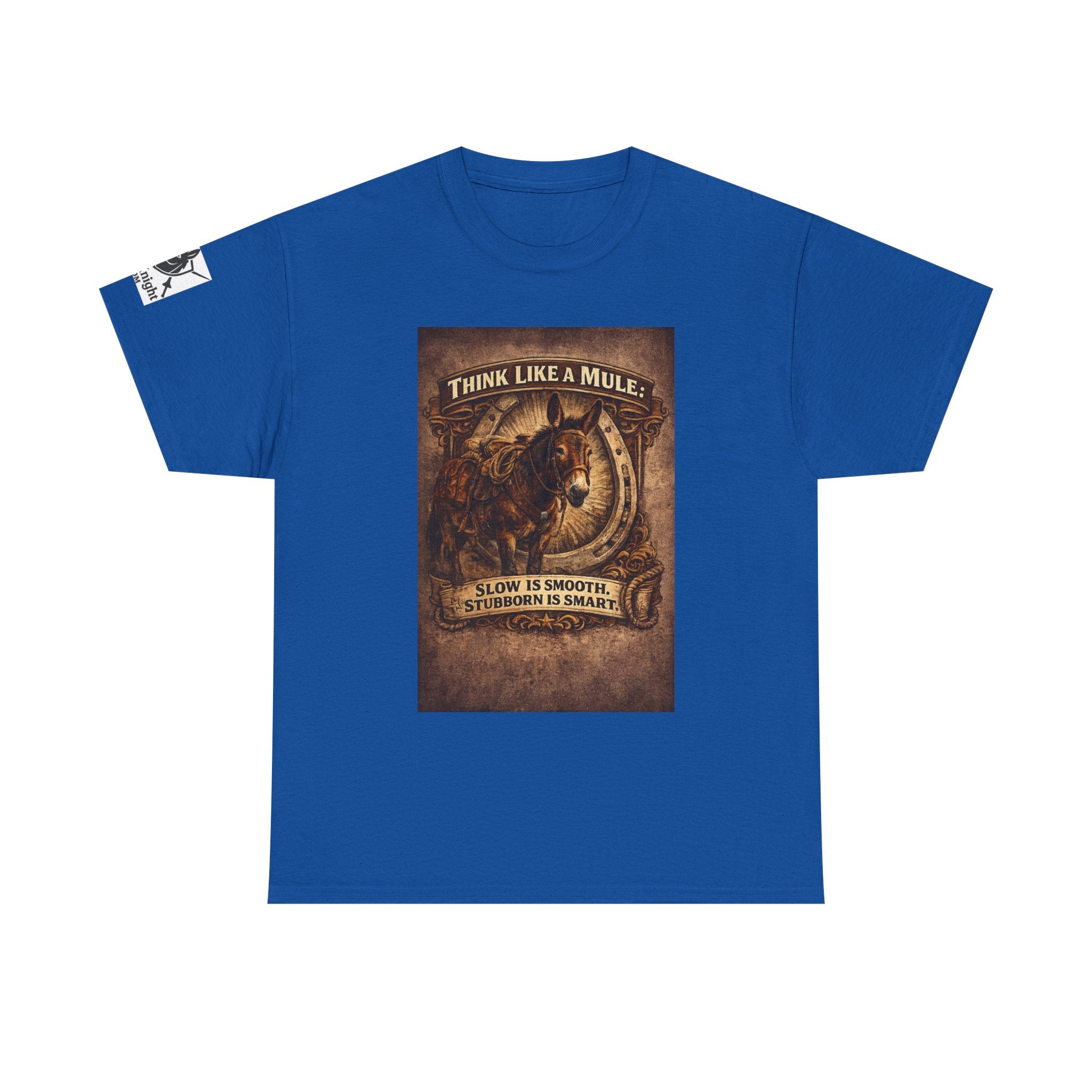 Think Like a Mule T-Shirt – Rustic Horseshoe Cowboy Western Tee