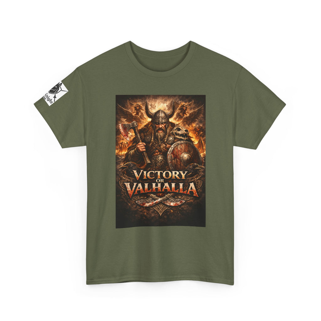 Viking shirt with Odin  -Victory or Valhalla!   Viking tee