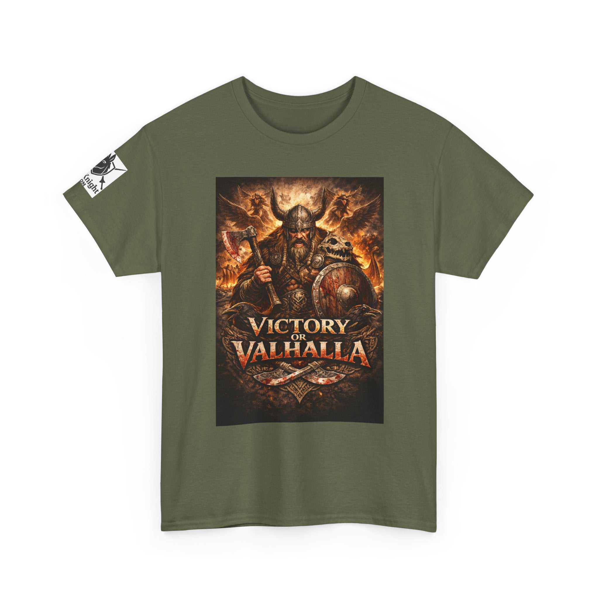 Viking shirt with Odin  -Victory or Valhalla!   Viking tee
