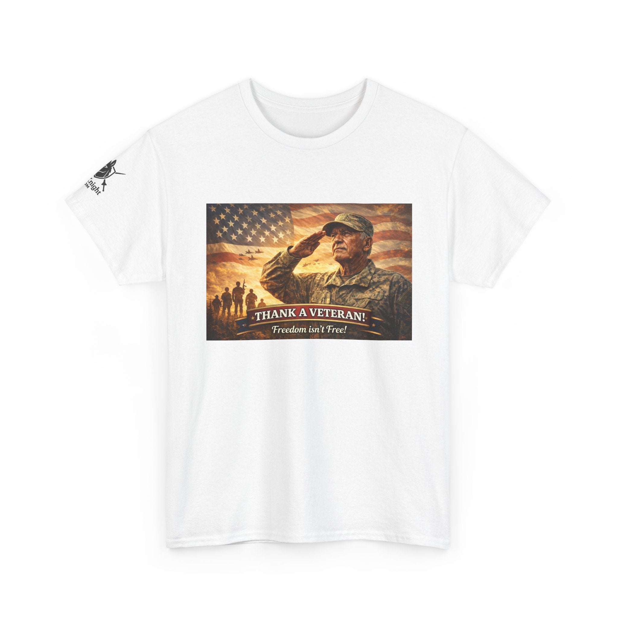 USA Flag Graphic Tee - "Freedom isnt Free  Thank a Vet!"
