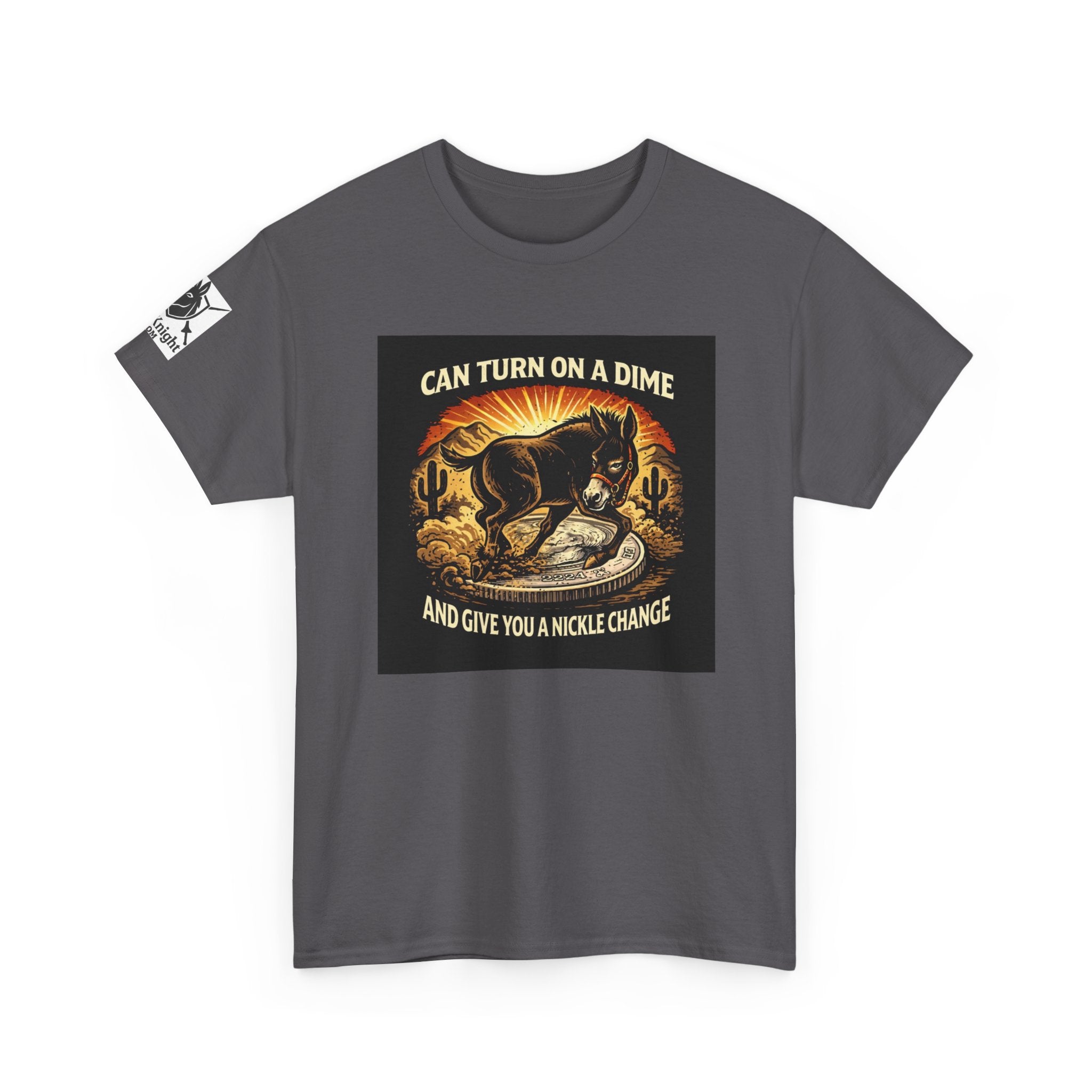 T-Shirt — "Can Turn on a Dime and Give You a Nickel Change" Vintage Skunk Graphic