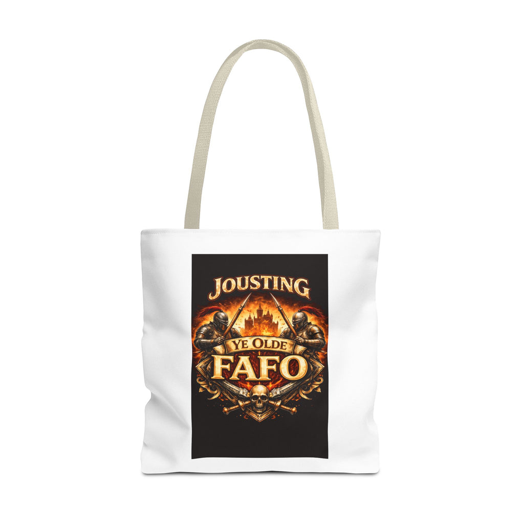 Tote Bag — "Jousting Ye Olde Fafo" Medieval Knight Graphic Tote