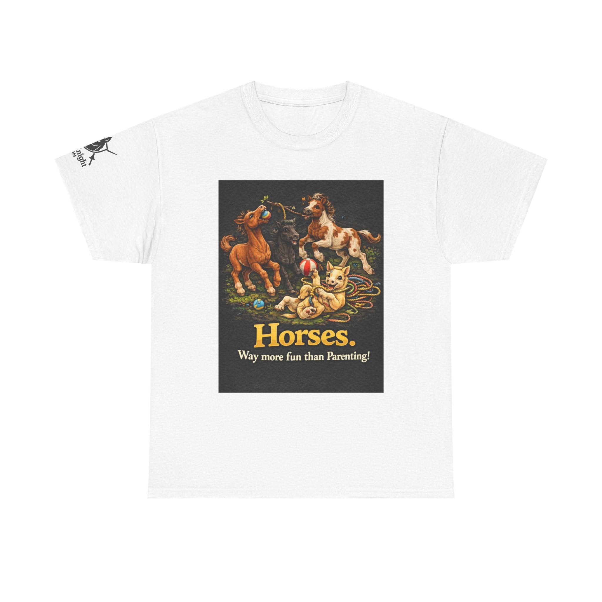 Horse lover shirt.  Horses.  Way more fun than Parenting! Teeshirt funny