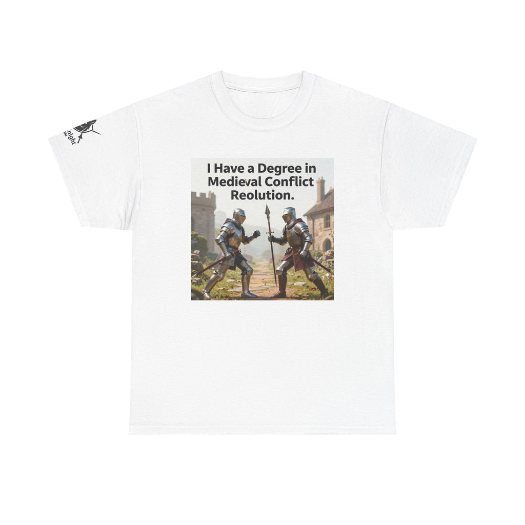 Medieval Conflict Resolution T-Shirt — Funny Knight Diploma Tee