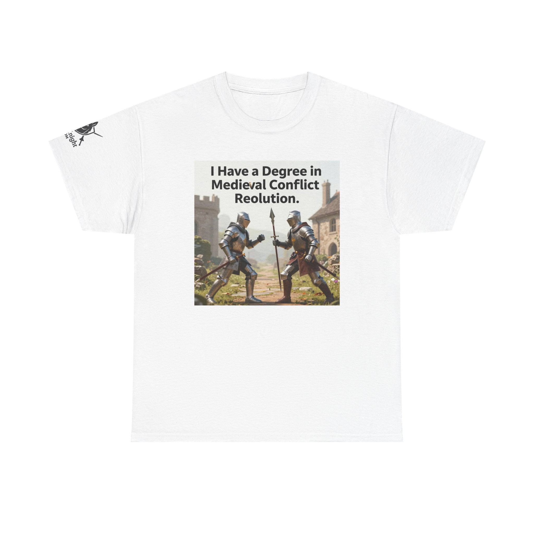 Medieval Conflict Resolution T-Shirt — Funny Knight Diploma Tee