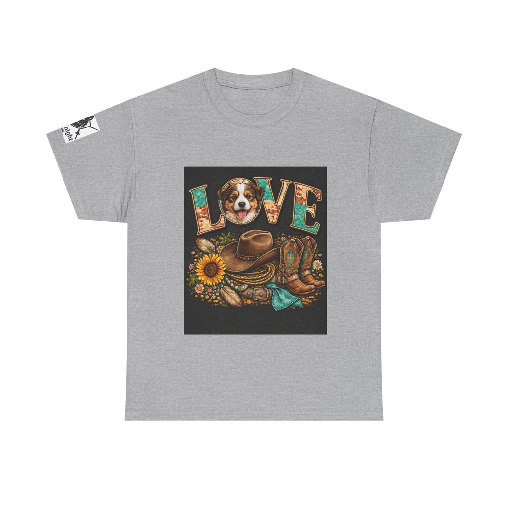 Western rider Love Puppies— Cowgirl western Graphic Tee