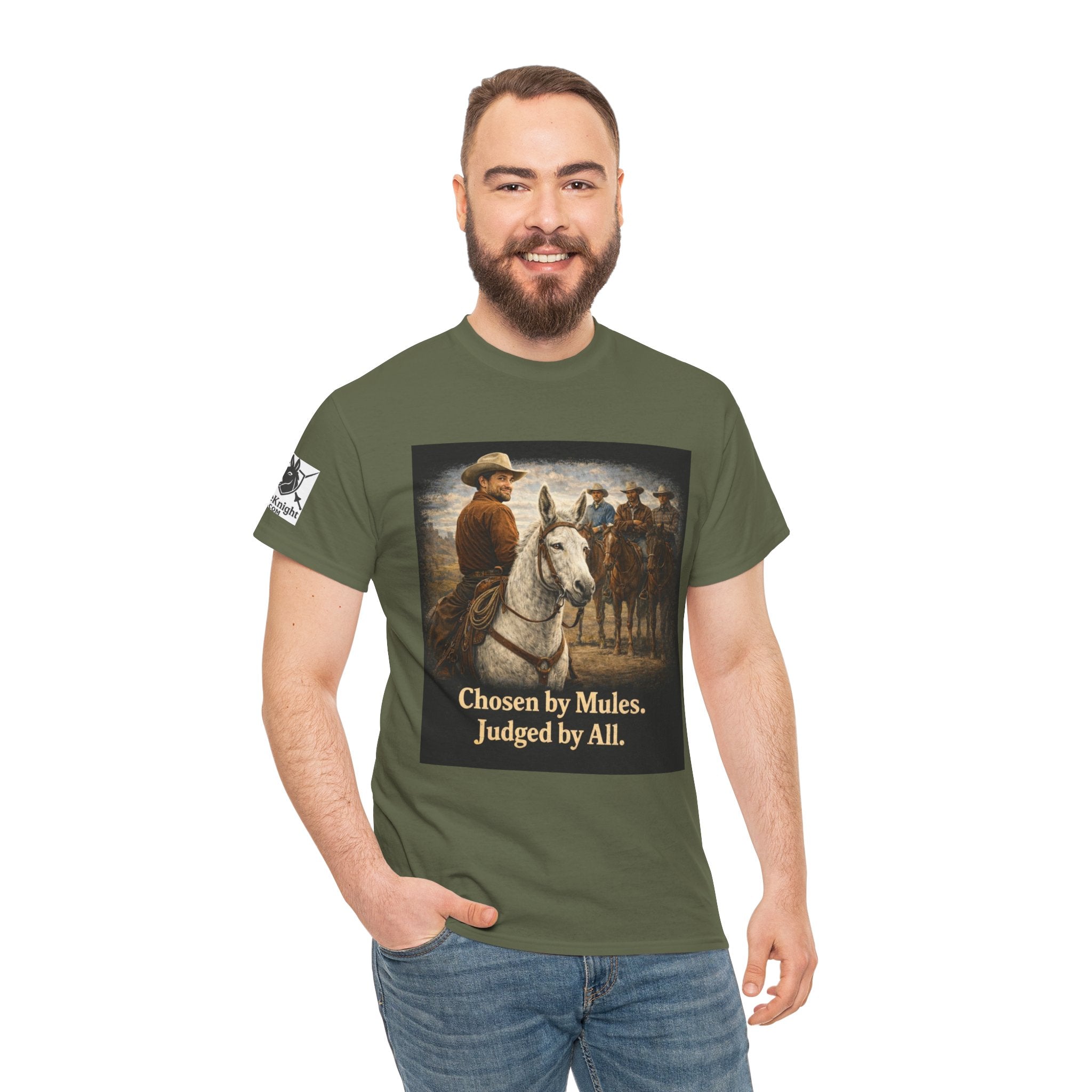 Cowboy Vintage Tee — "Chosen by Mules, Judged by All" Western Shirt