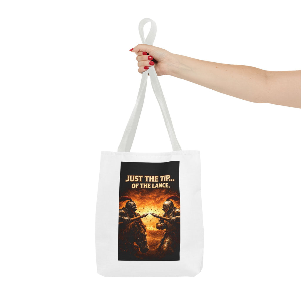 Tote Bag — "Just the Tip of the Lance" Medieval Knight Graphic Tote