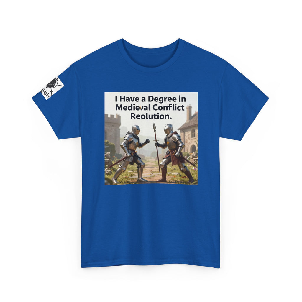 Medieval Conflict Resolution T-Shirt — Funny Knight Diploma Tee