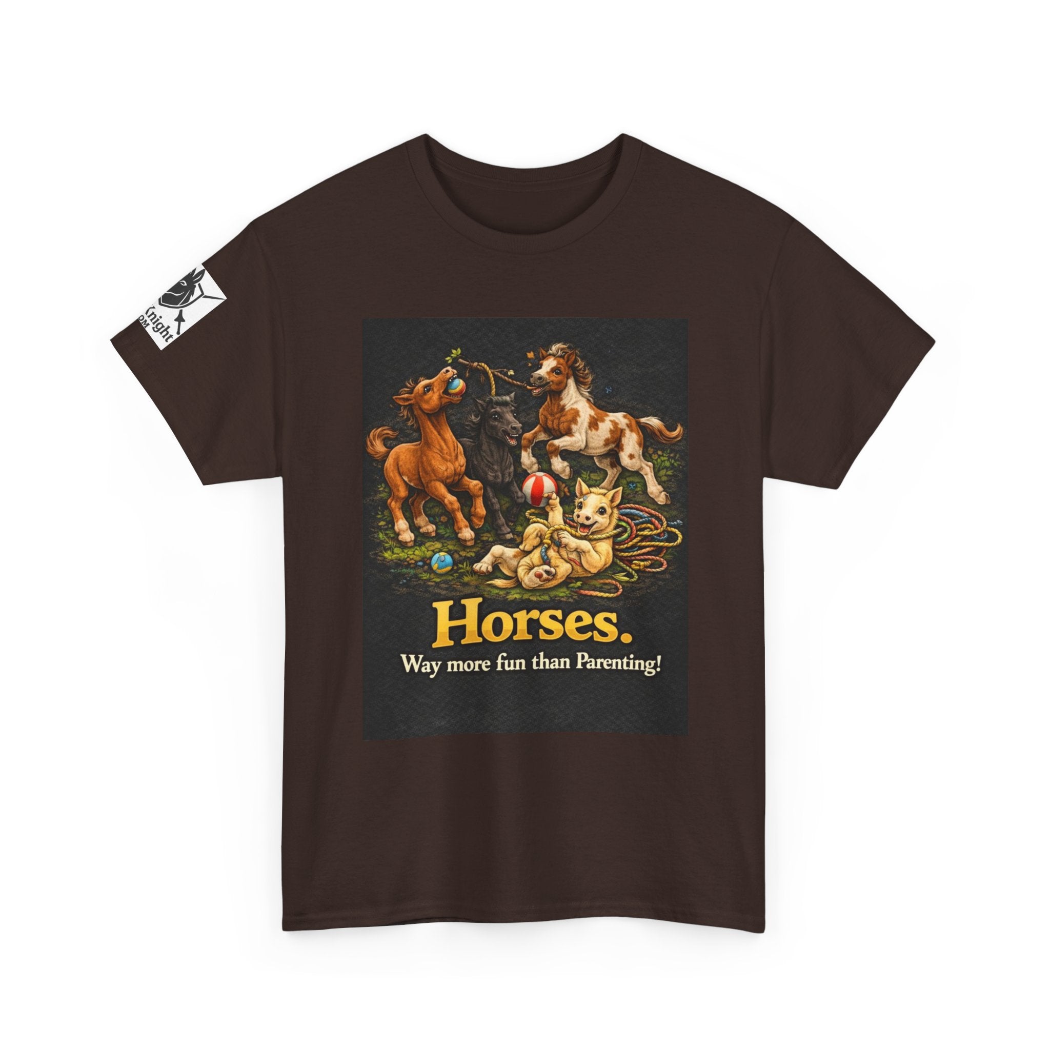 Horse lover shirt.  Horses.  Way more fun than Parenting! Teeshirt funny