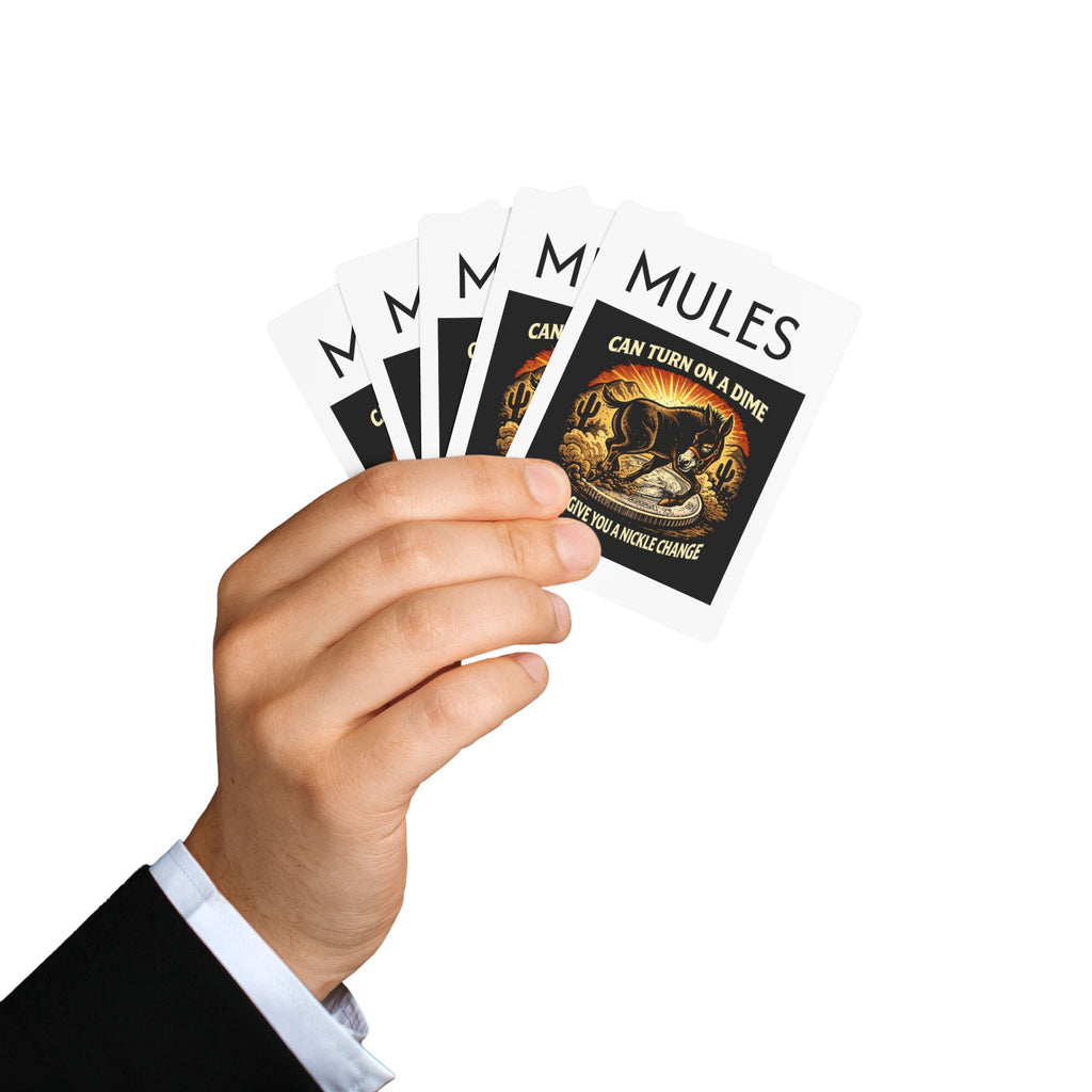 Poker Playing Cards — 'Mules Can Turn on a Dime' Retro Western Deck