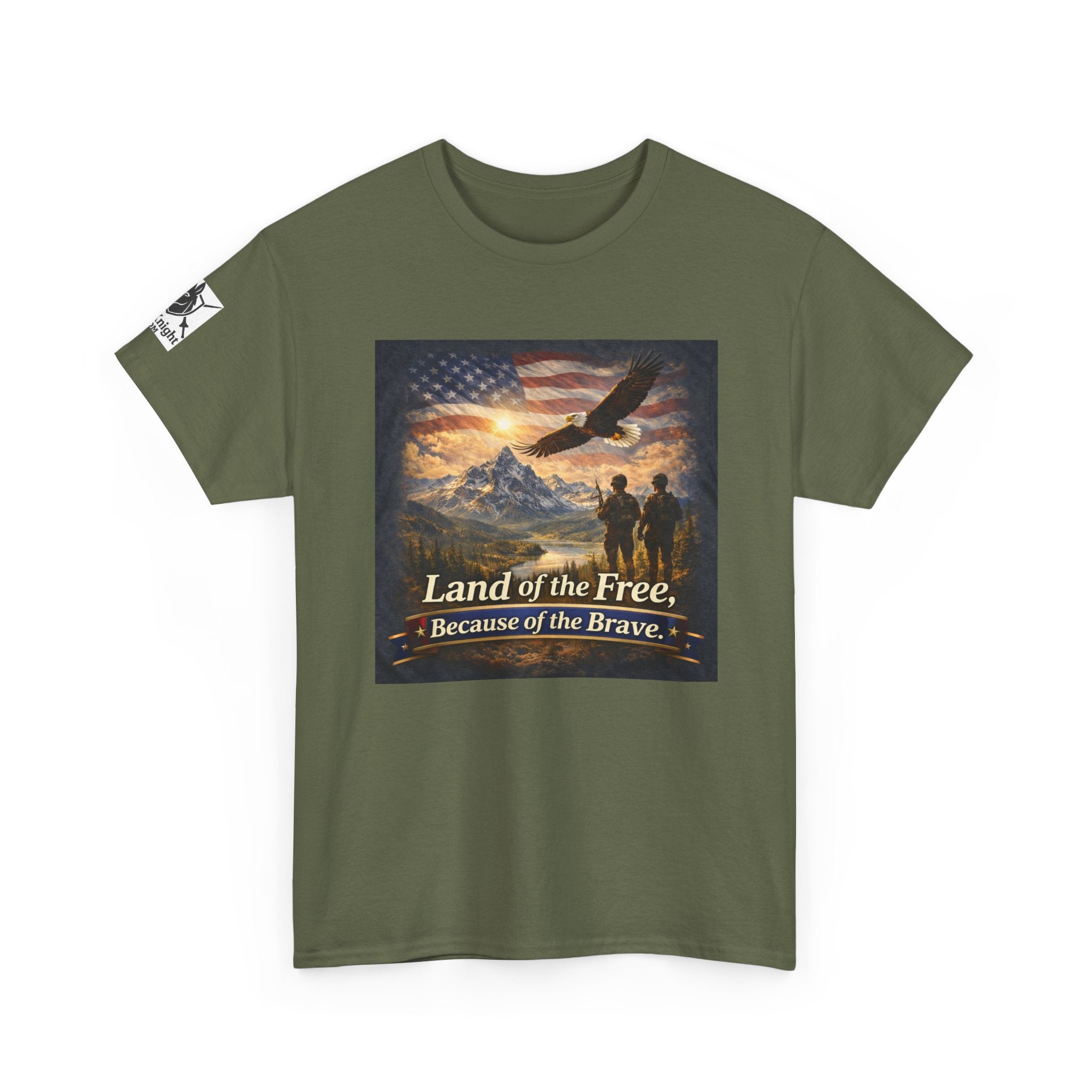 USA Flag Graphic Tee - "Land of the Free -Because of the Brave!"