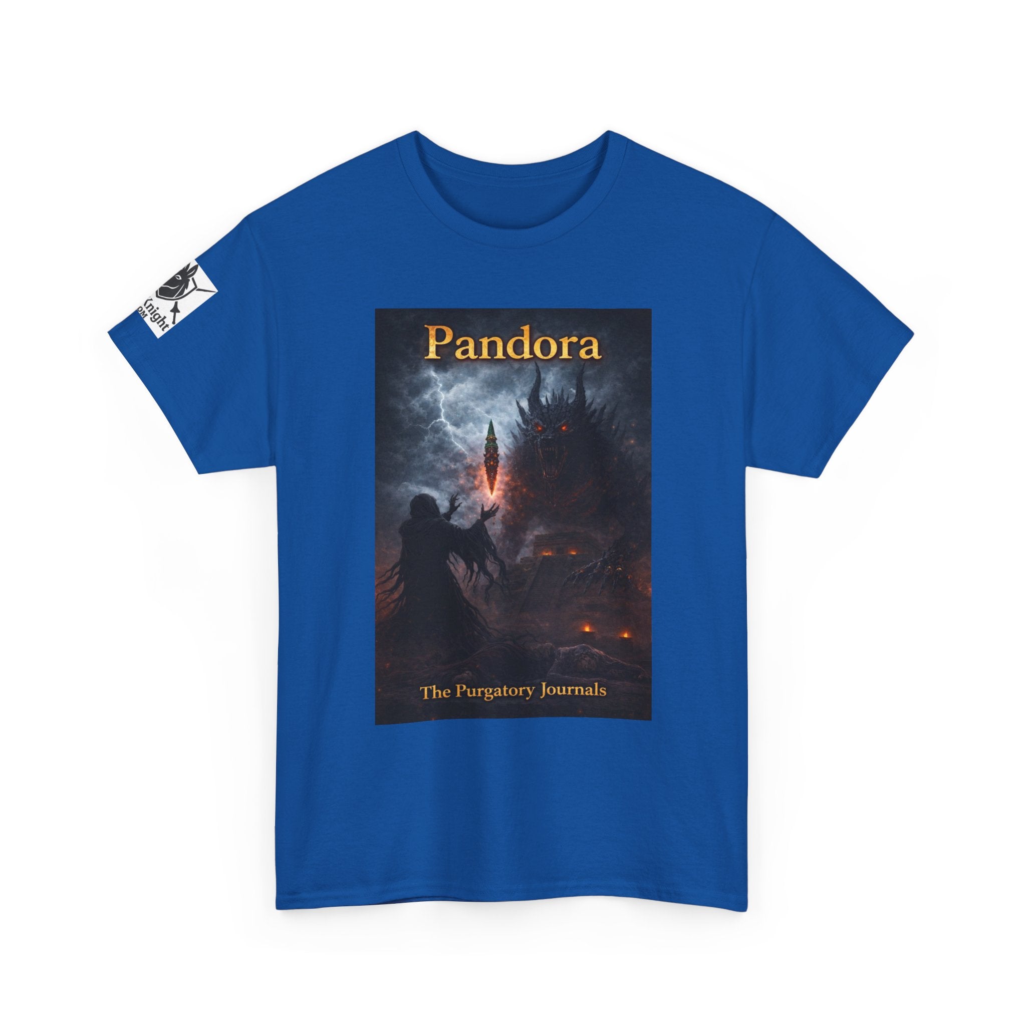 Pandora Summoning on Front - Pandora book cover on back -Purgatory Journals Book 3 -   Fantasy Novel tee