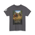 Horse trail Rider Retro Graphic Tee - "Enjoying your freedom to trail ride?  Thank a Vet!"