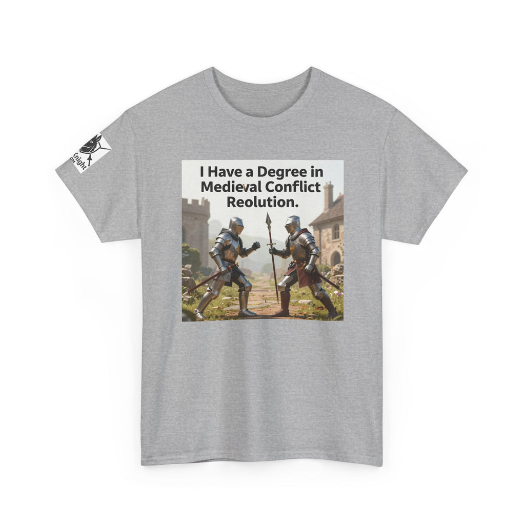 Medieval Conflict Resolution T-Shirt — Funny Knight Diploma Tee