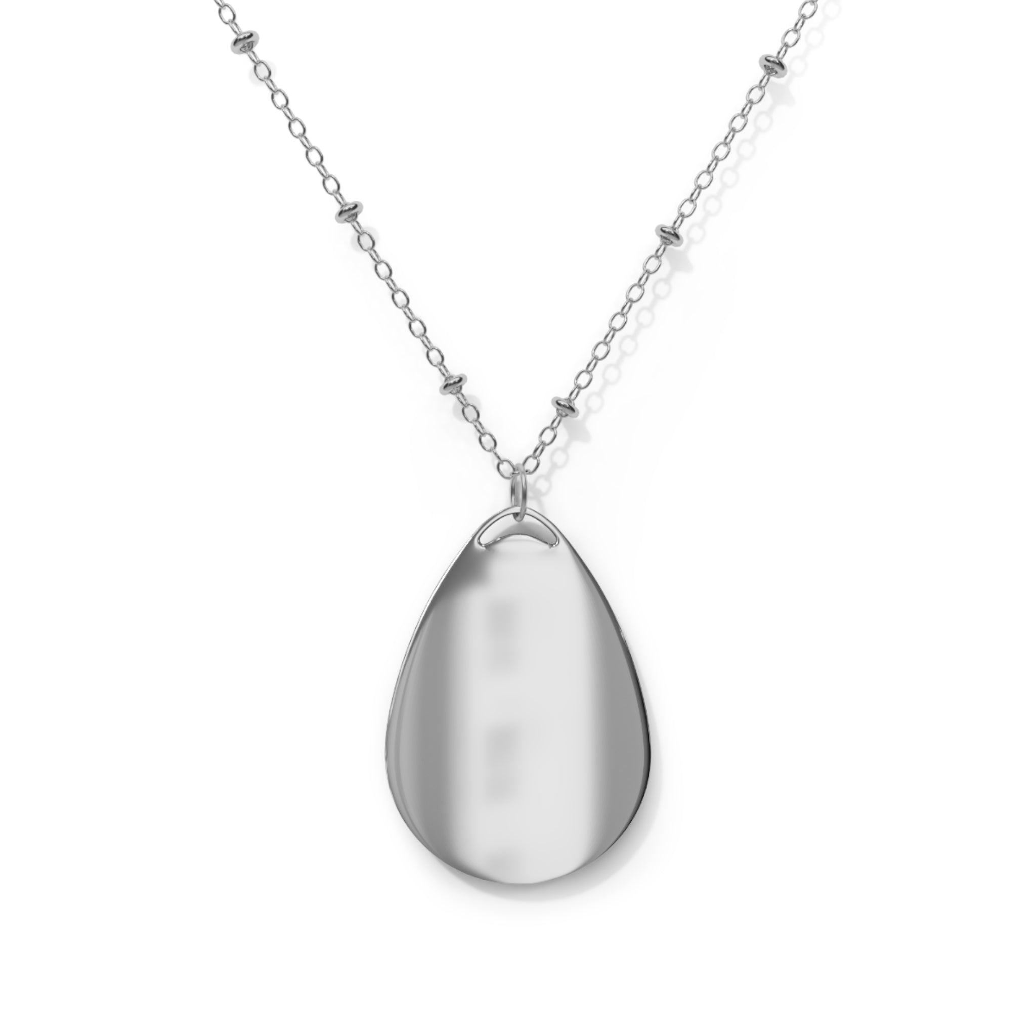 Oval Necklace — Gothic Moonstone Teardrop Pendant with Eo Hirth Motif