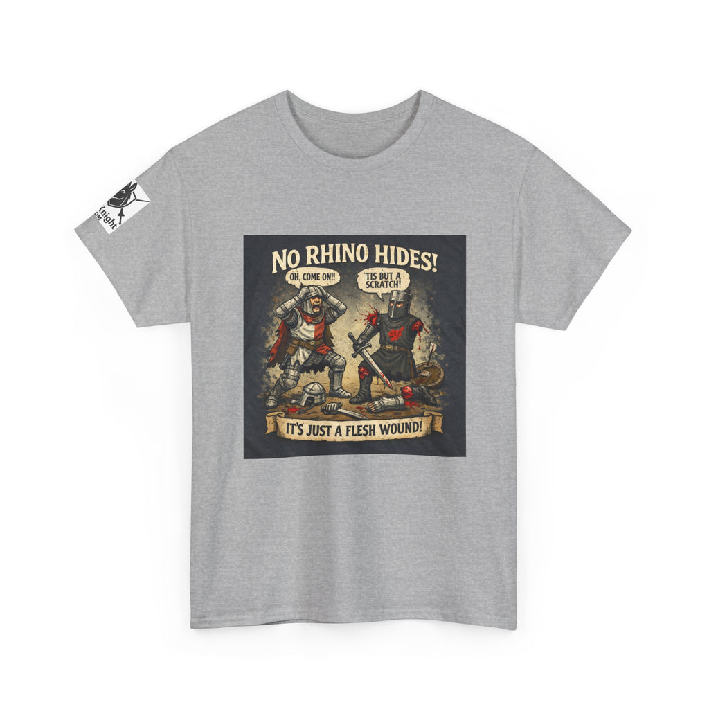 No Rhino Hides Tis but a scratch T-Shirt — Funny Knight Tee