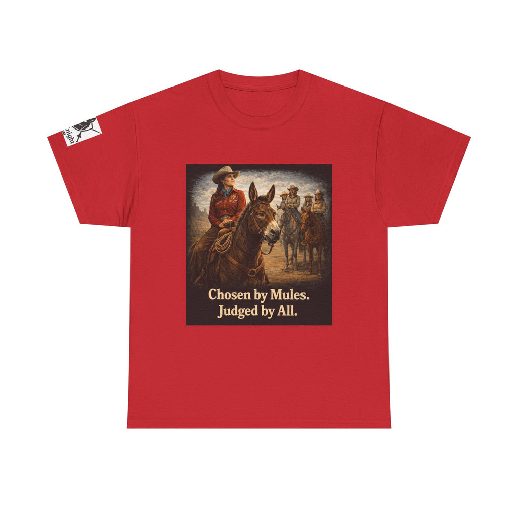 Cowgirl Graphic Tee — "Chosen by Mules. Judged by All." Western Vintage Shirt