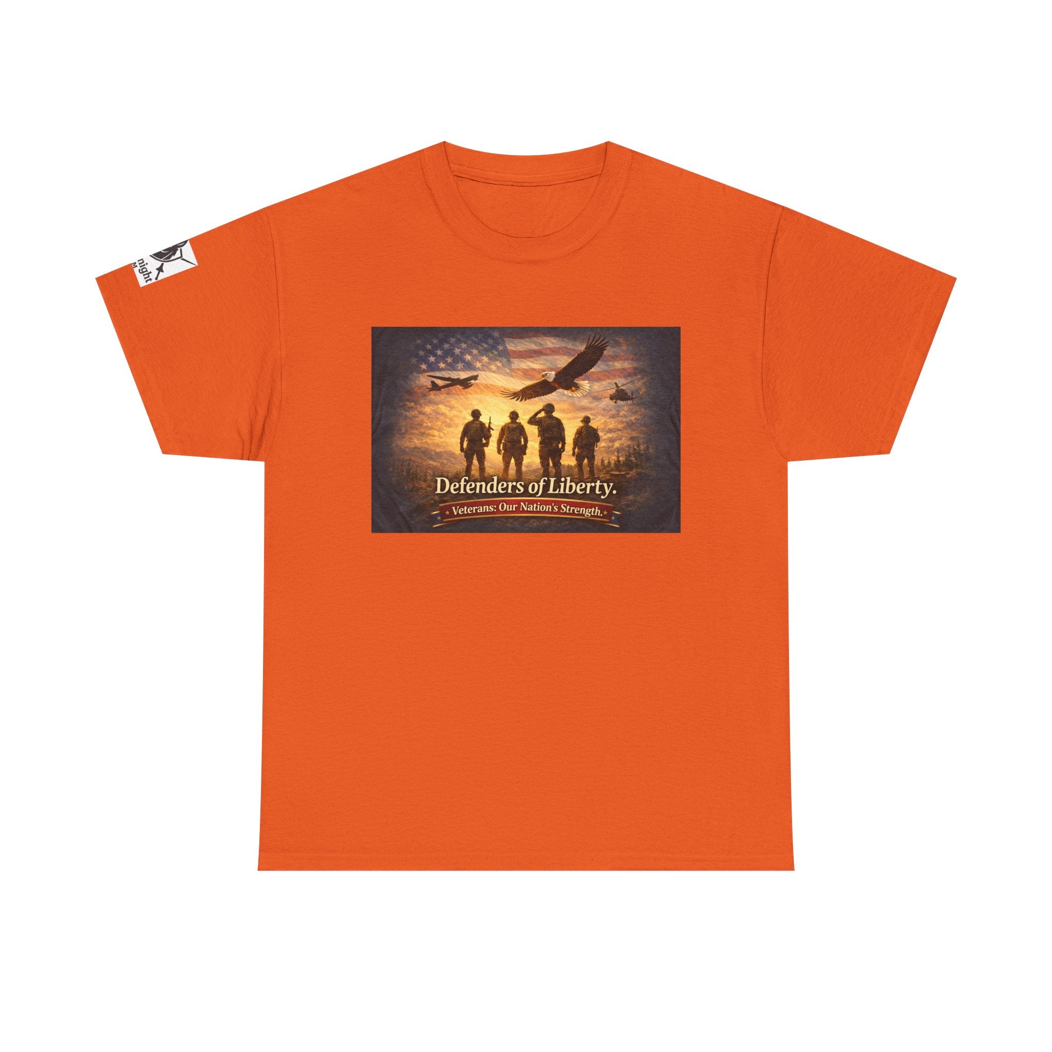 USA Flag Graphic Tee - "Defenders of Liberty -Veterans our nations strength!"