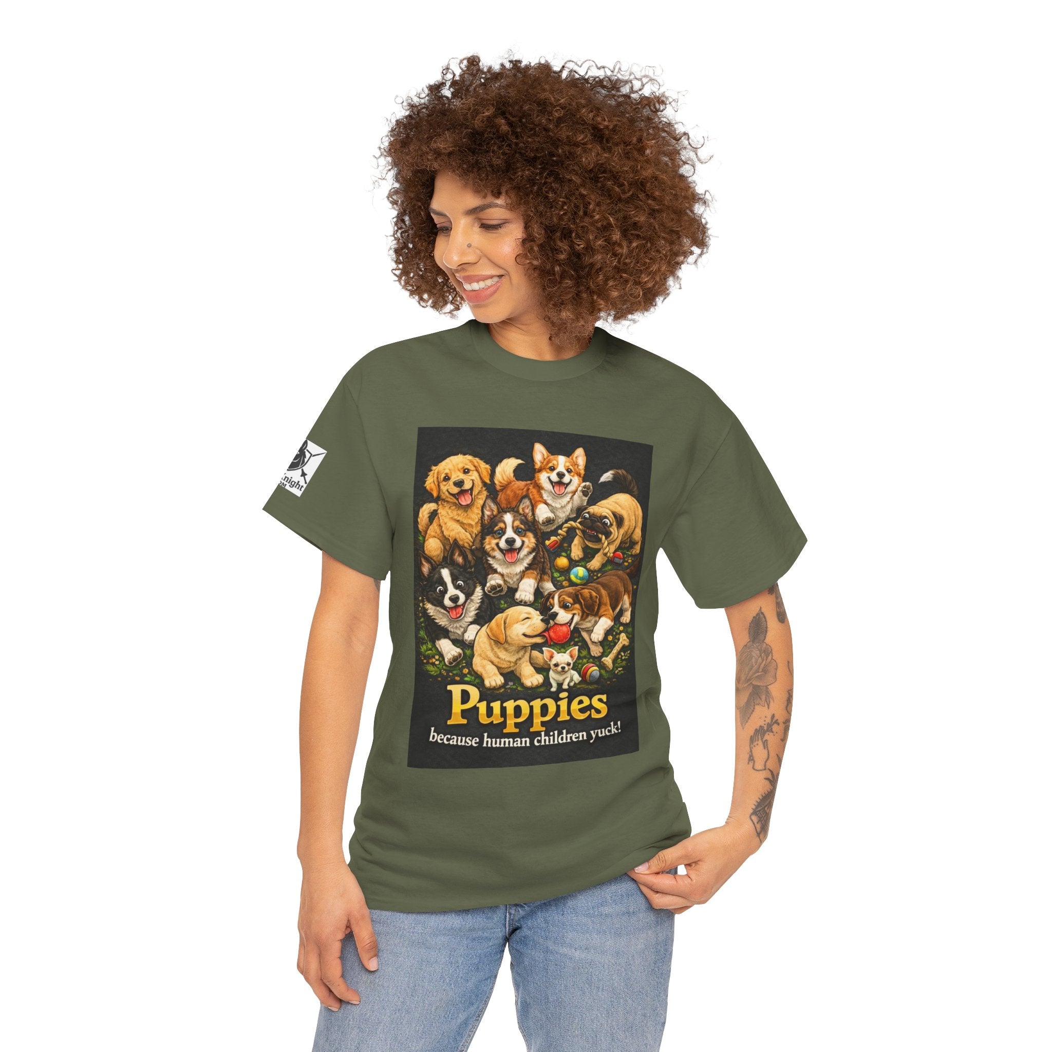 Puppies becouse Human Children Yuck!  Teeshirt.  Dog lover funny