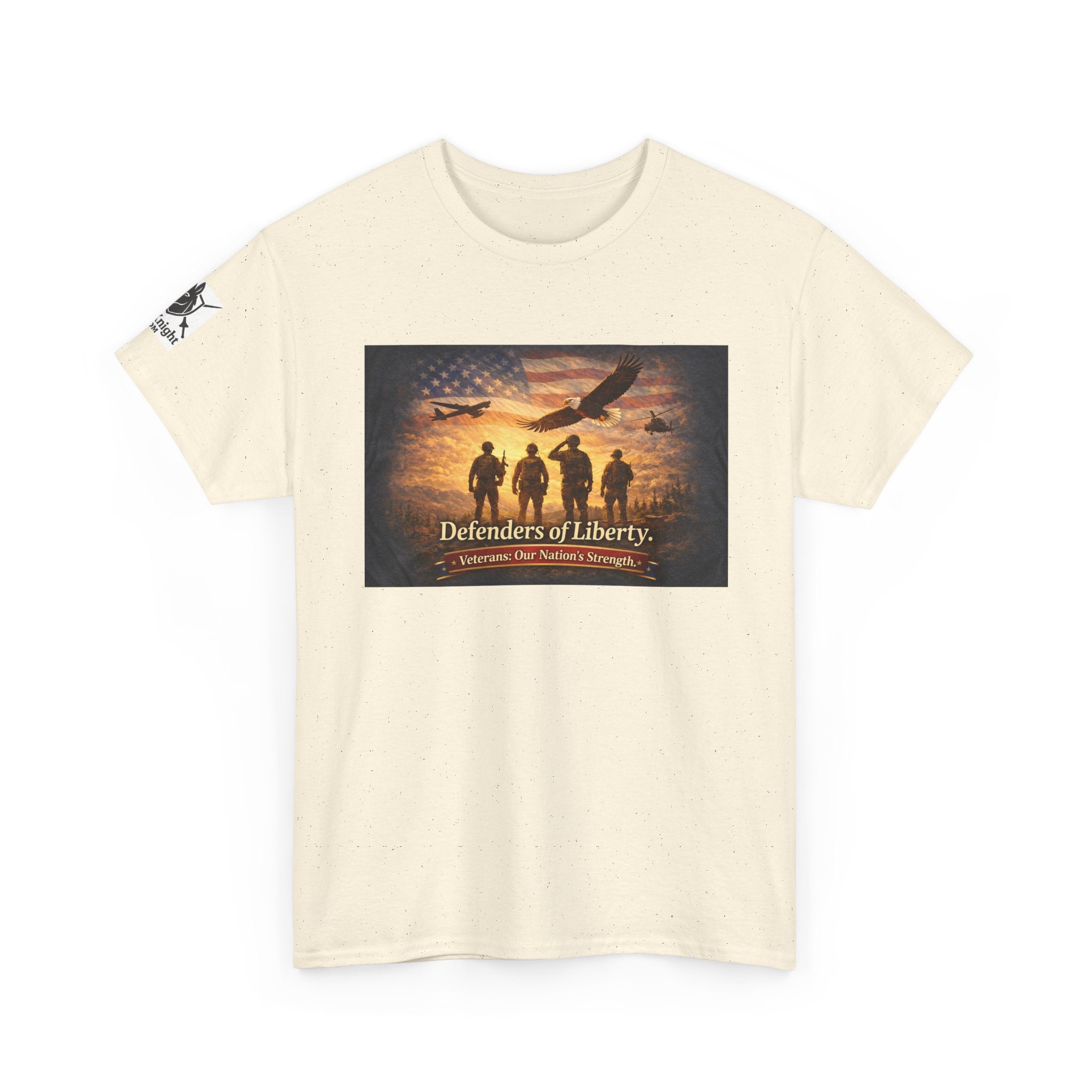 USA Flag Graphic Tee - "Defenders of Liberty -Veterans our nations strength!"