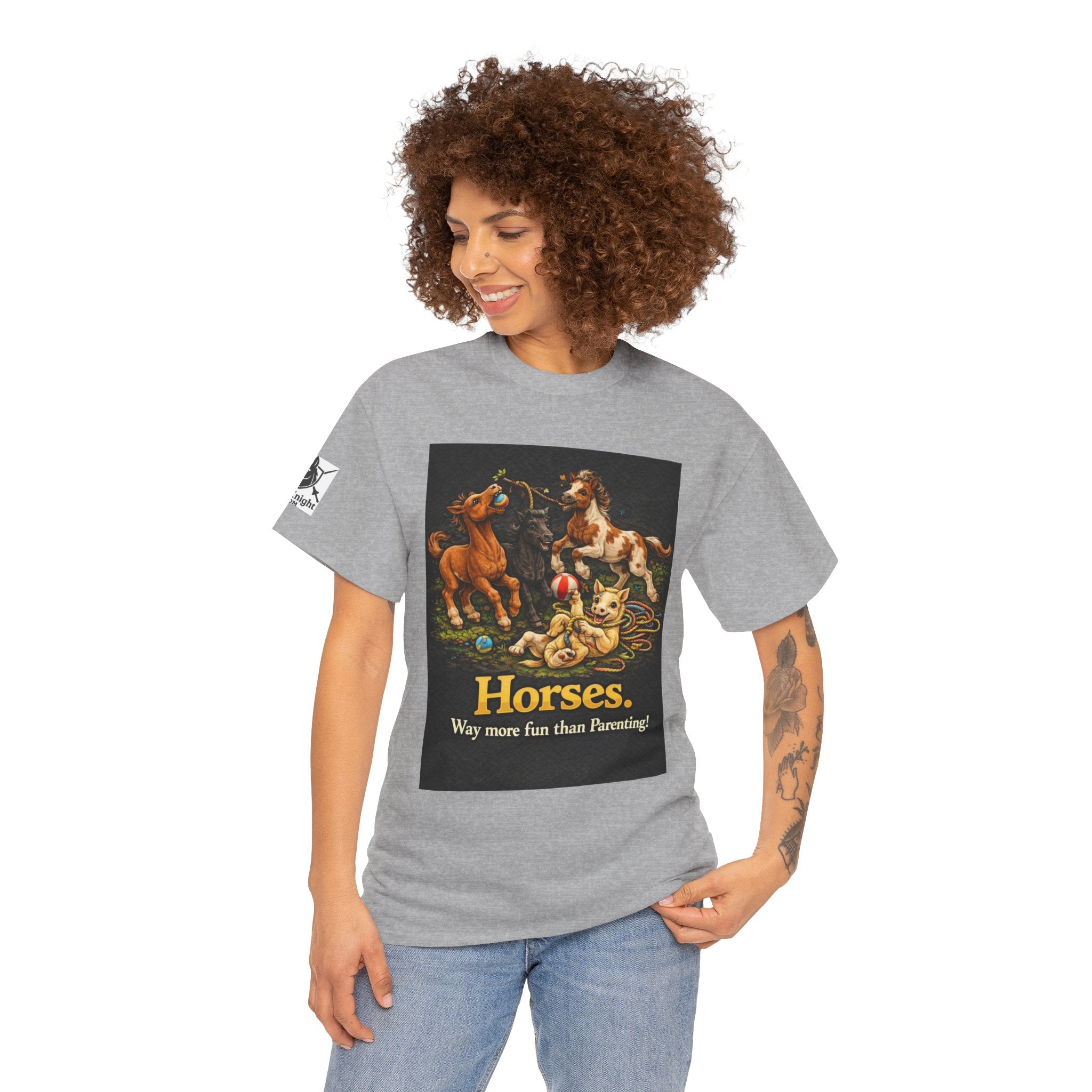 Horse lover shirt.  Horses.  Way more fun than Parenting! Teeshirt funny