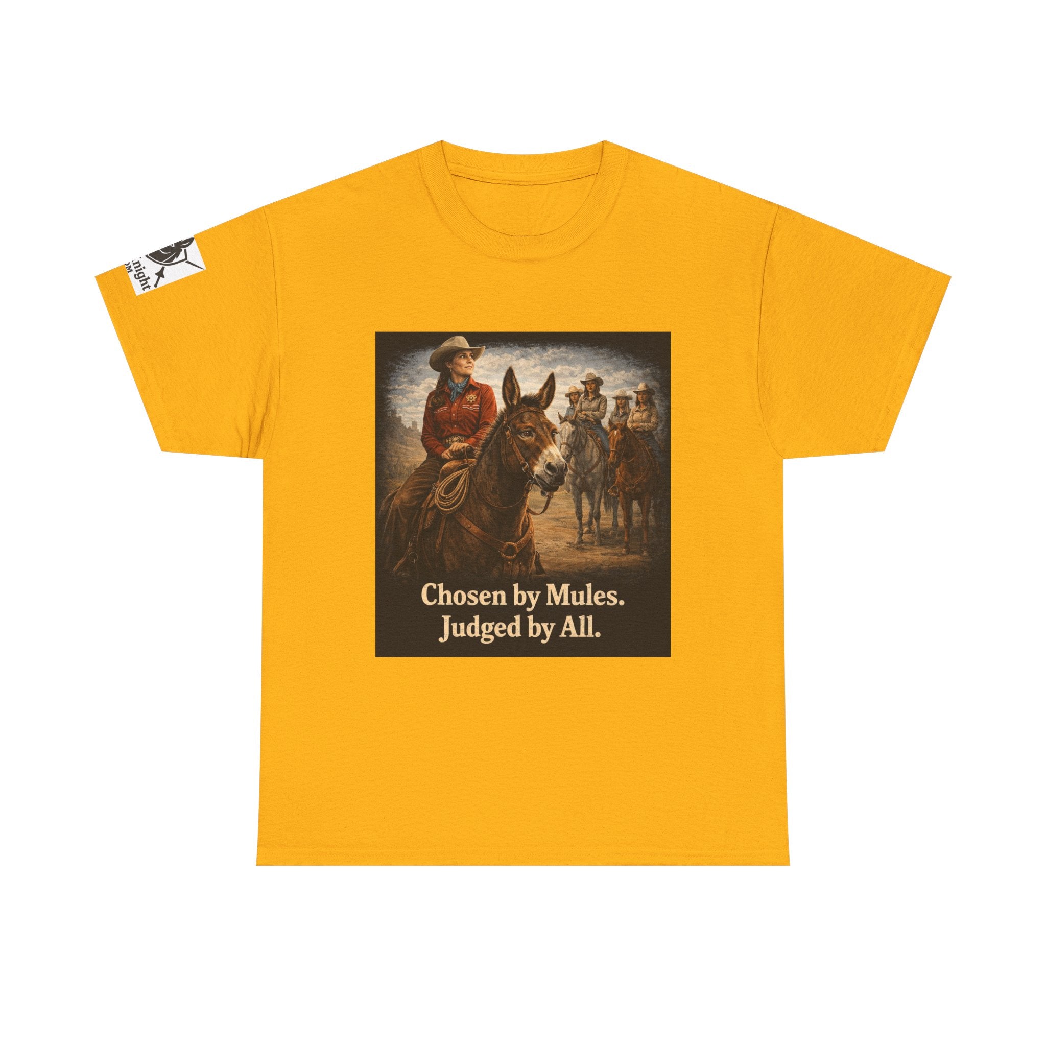Cowgirl Graphic Tee — "Chosen by Mules. Judged by All." Western Vintage Shirt
