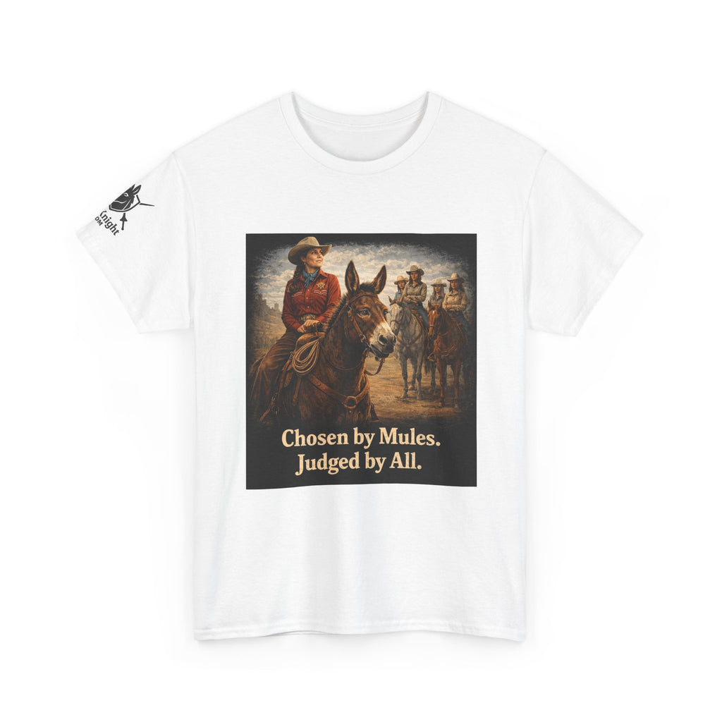 Cowgirl Graphic Tee — "Chosen by Mules. Judged by All." Western Vintage Shirt