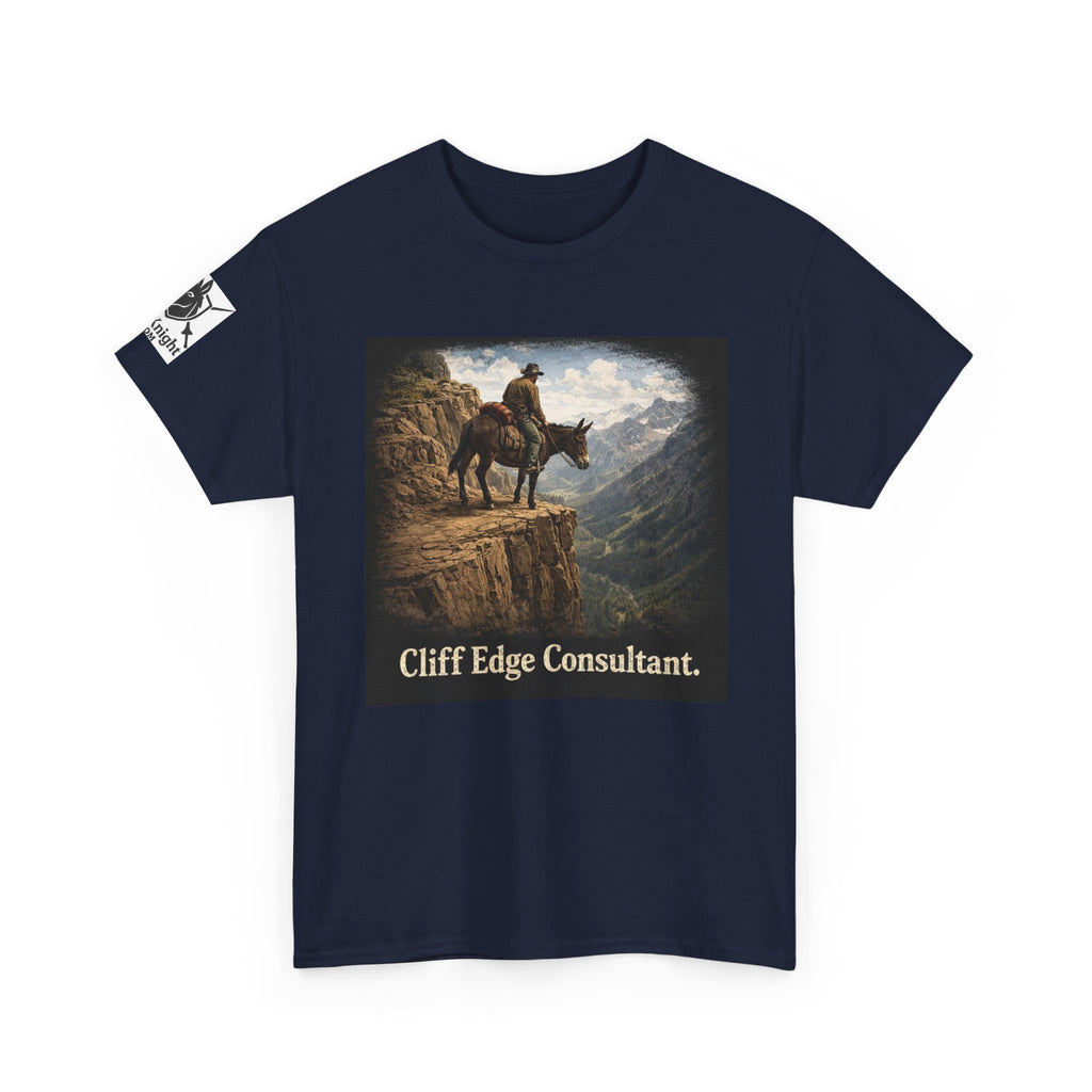 Mule Cliff Edge Consultant T-Shirt — Cowboy Landscape Graphic Tee