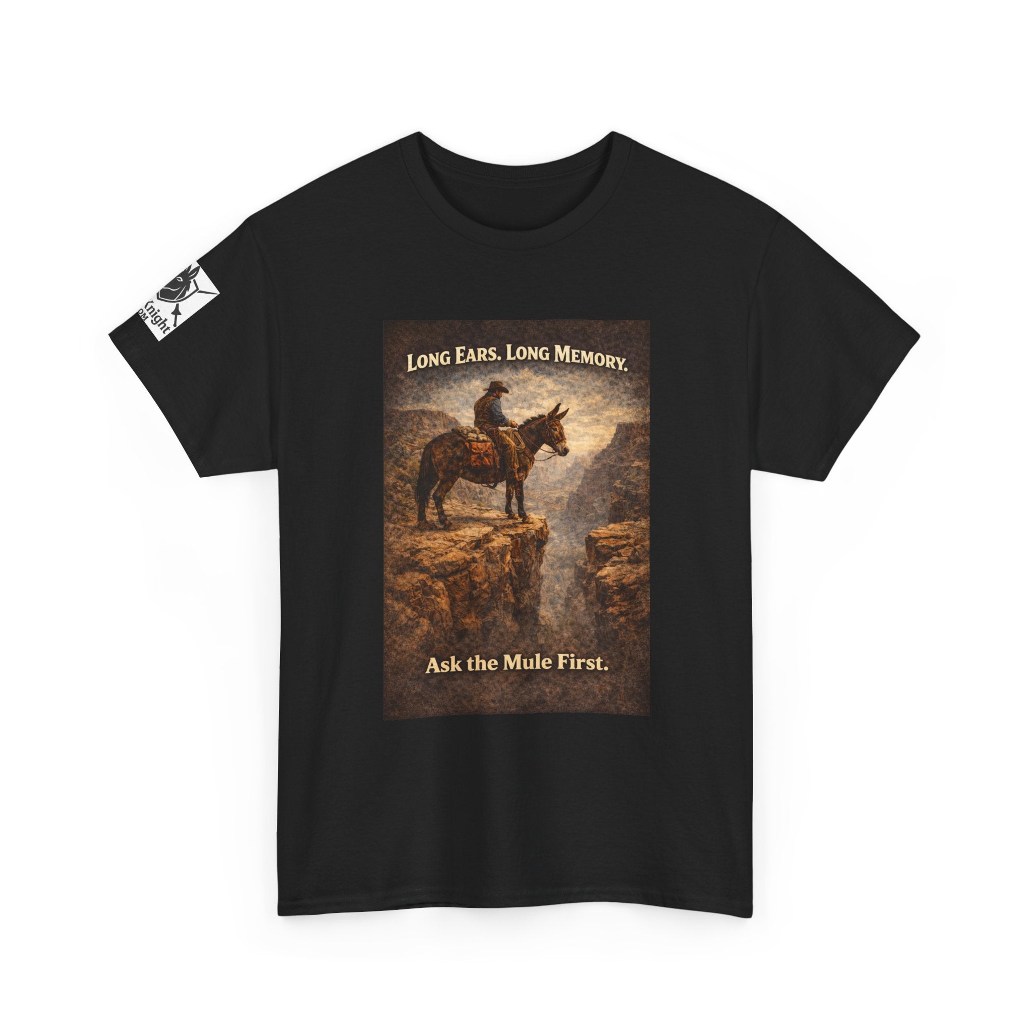 Long Ears, Long Memory Tee — "Ask the Mule First" Western Graphic T-Shirt