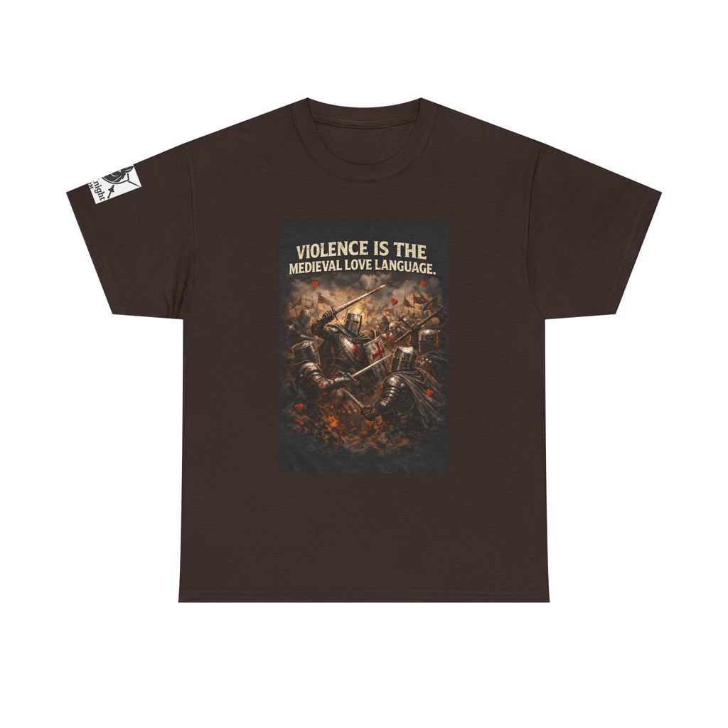 Medieval Battle T‑Shirt — "Violence Is the Medieval Love Language" Graphic Tee