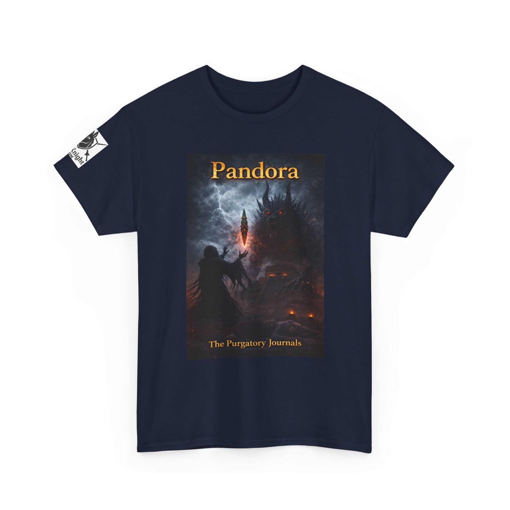 Pandora Summoning on Front - Pandora book cover on back -Purgatory Journals Book 3 -   Fantasy Novel tee