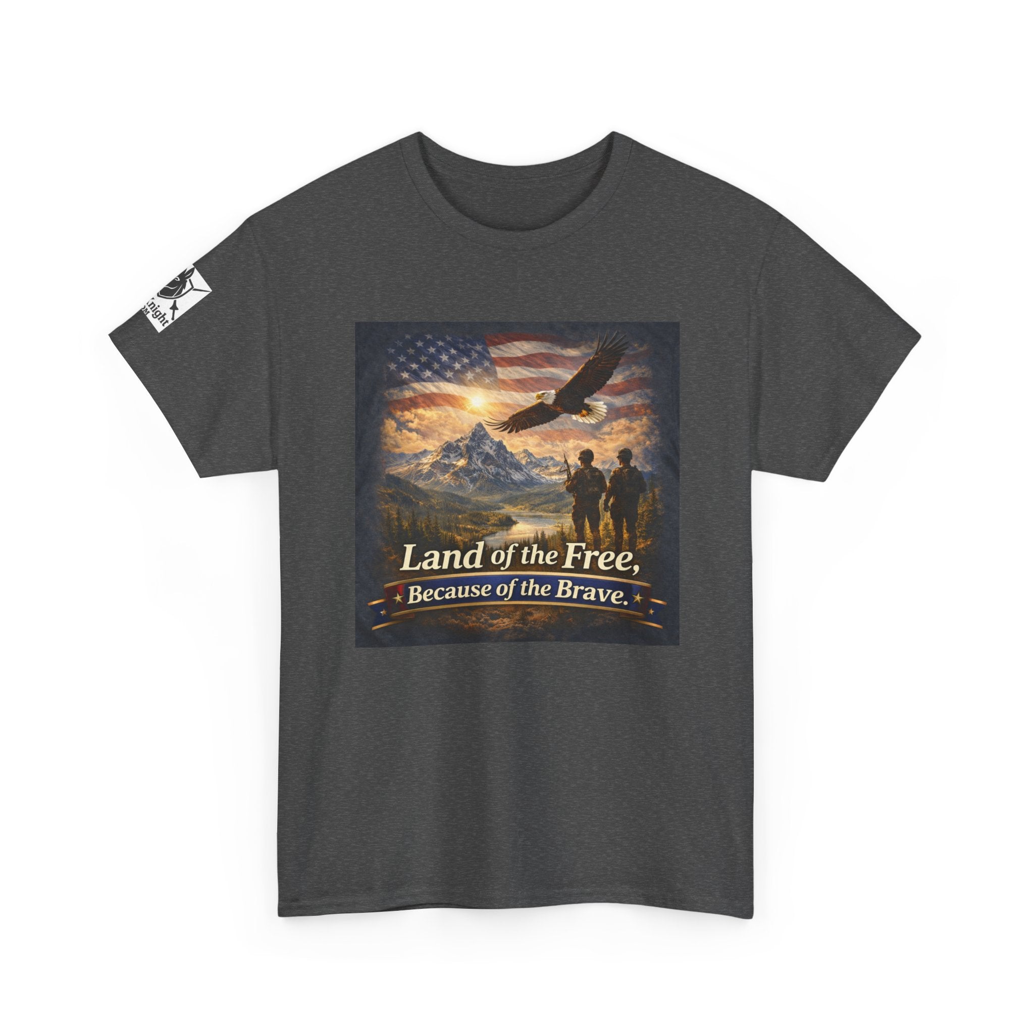 USA Flag Graphic Tee - "Land of the Free -Because of the Brave!"
