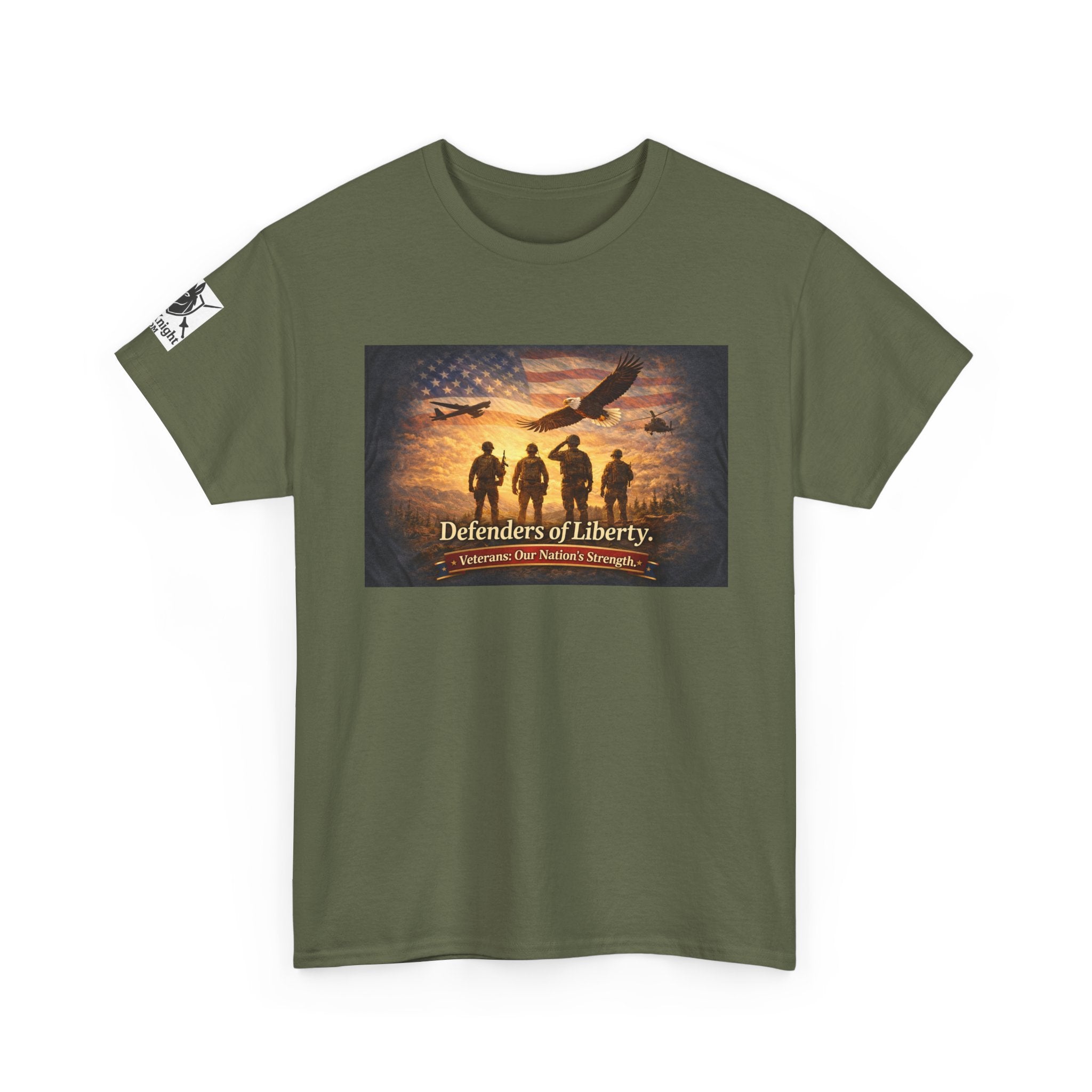 USA Flag Graphic Tee - "Defenders of Liberty -Veterans our nations strength!"