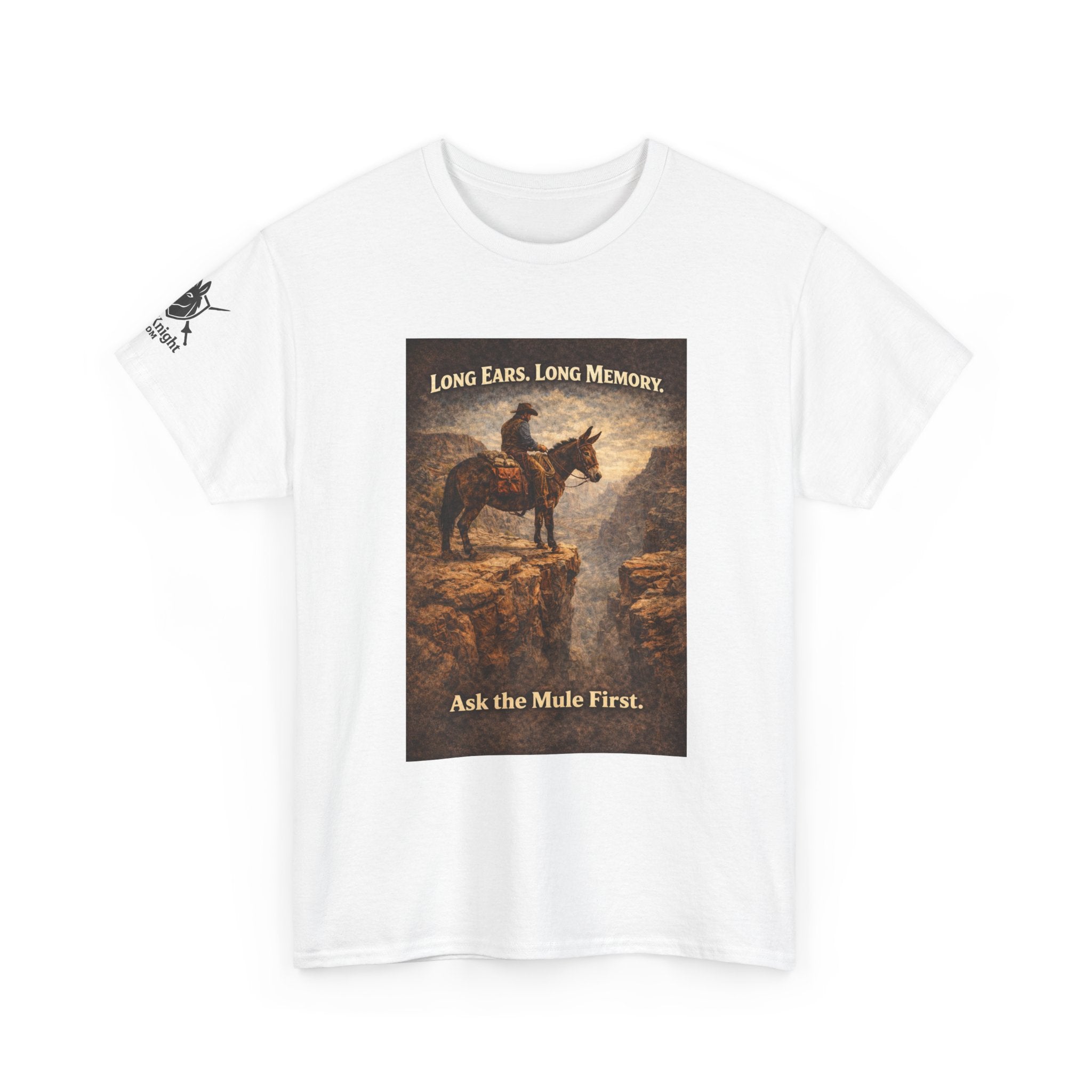 Long Ears, Long Memory Tee — "Ask the Mule First" Western Graphic T-Shirt