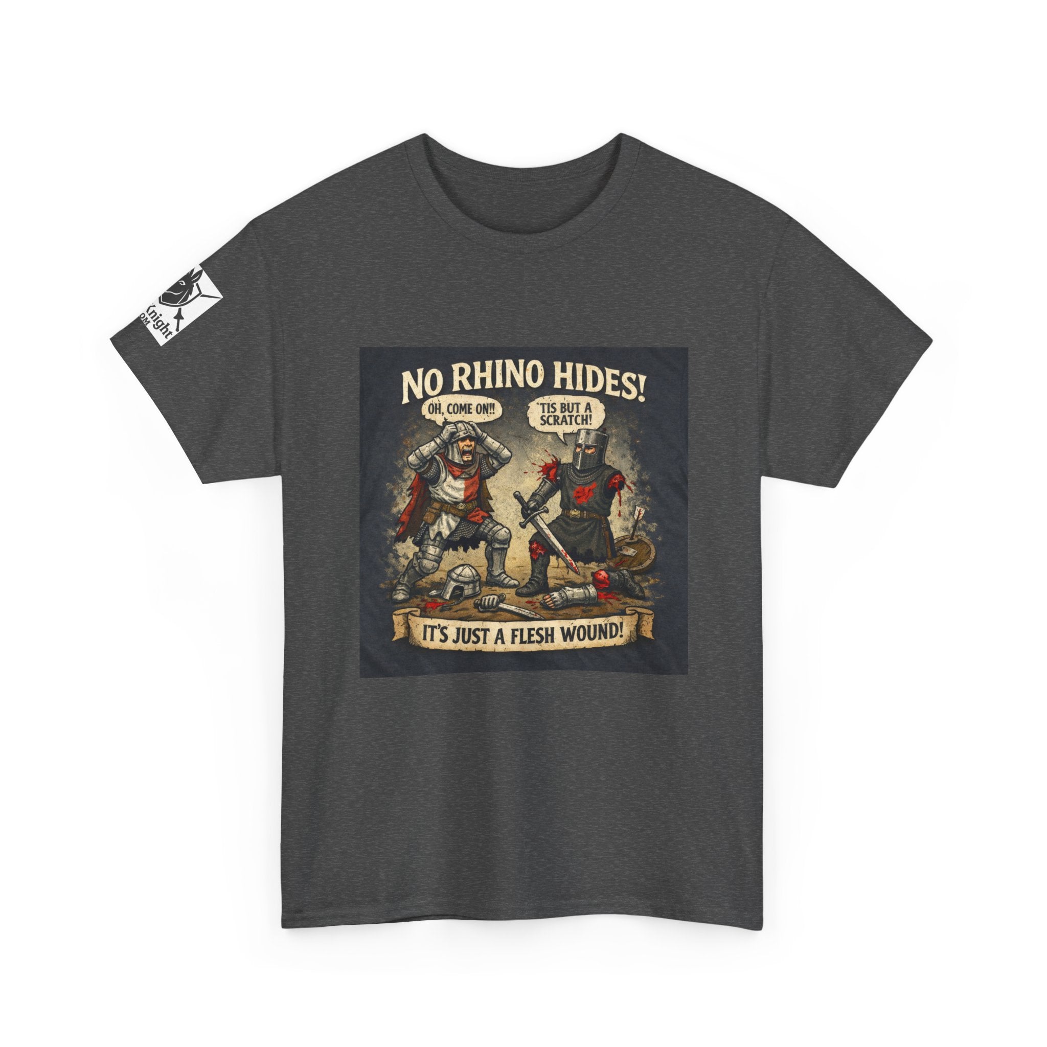 No Rhino Hides Tis but a scratch T-Shirt — Funny Knight Tee