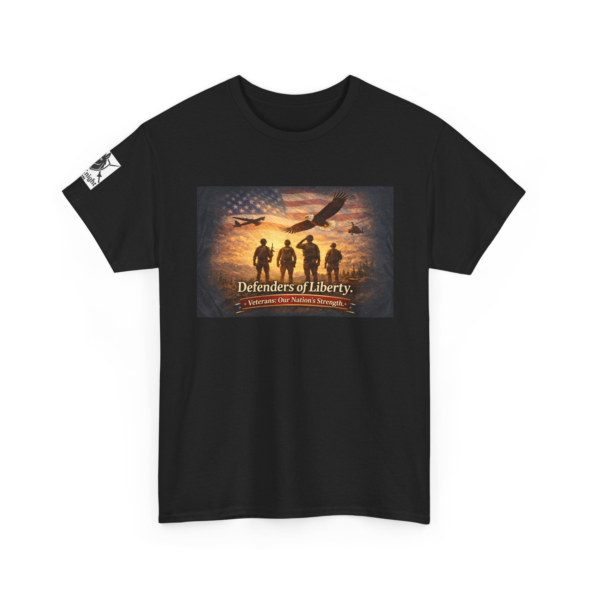 USA Flag Graphic Tee - "Defenders of Liberty -Veterans our nations strength!"