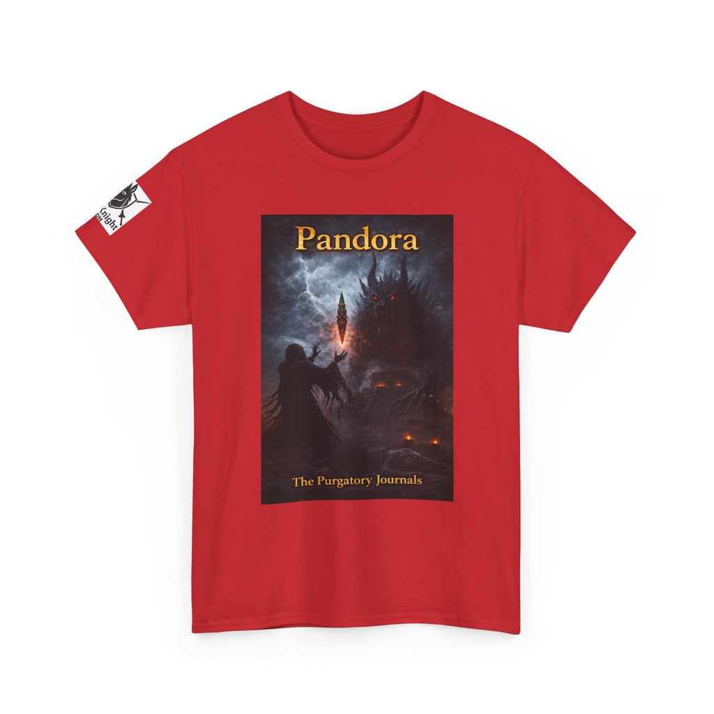 Pandora Summoning on Front - Pandora book cover on back -Purgatory Journals Book 3 -   Fantasy Novel tee