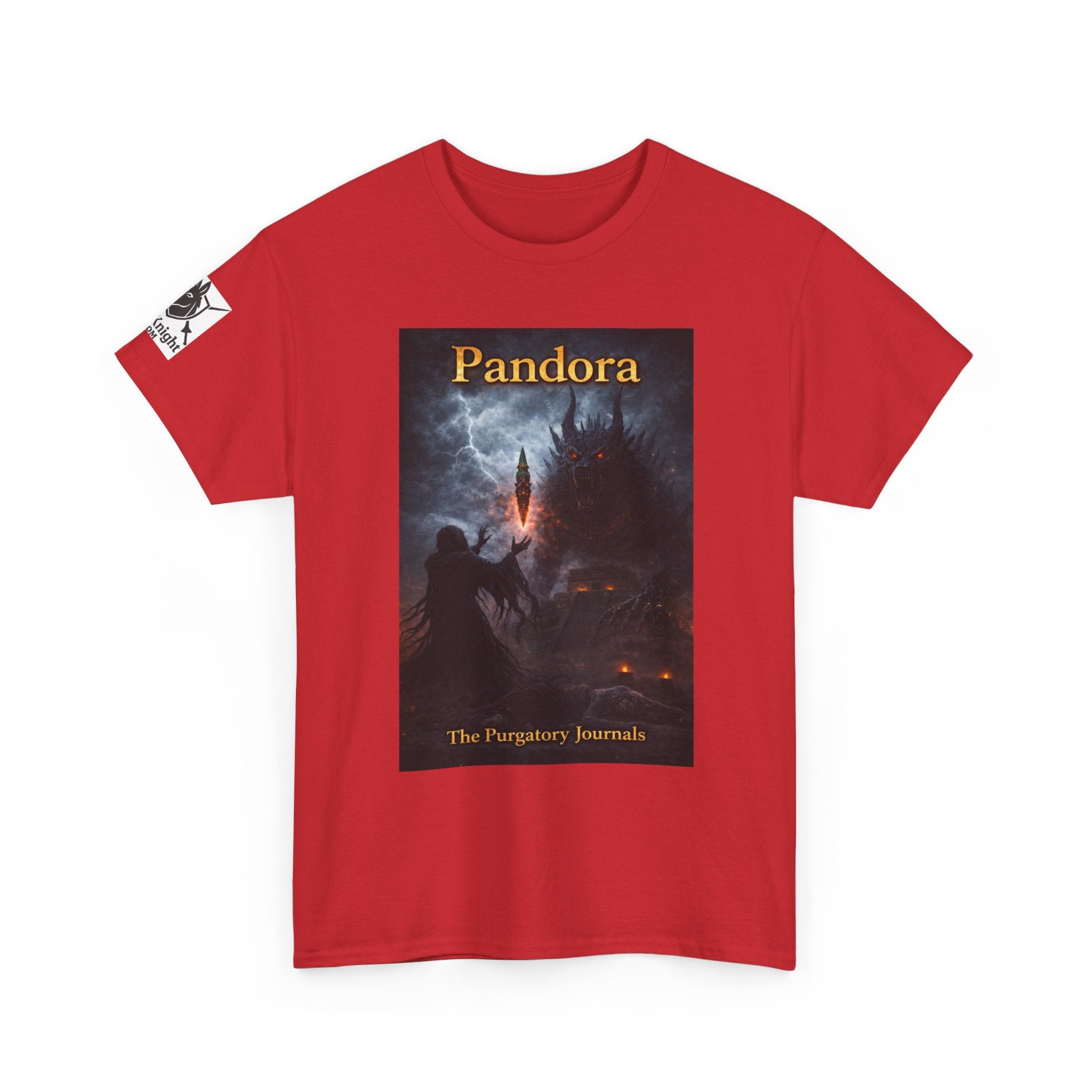 Pandora Summoning on Front - Pandora book cover on back -Purgatory Journals Book 3 -   Fantasy Novel tee