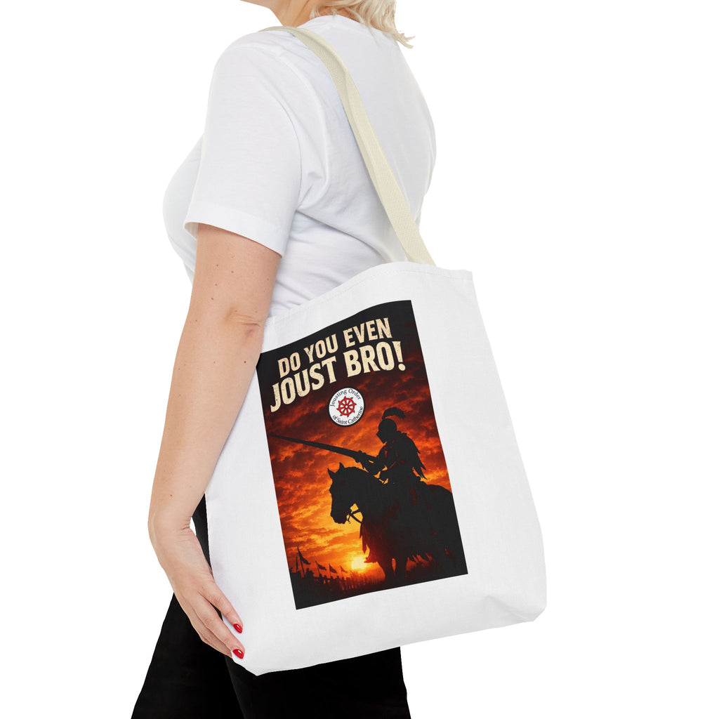 Do You Even Joust Bro! Tote Bag – Medieval Knight Silhouette Sunset Tote for Renaissance Fair Fans